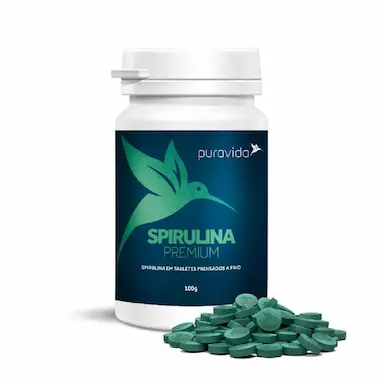 Puravida Spirulina Premium 500mg com 200 tabletes