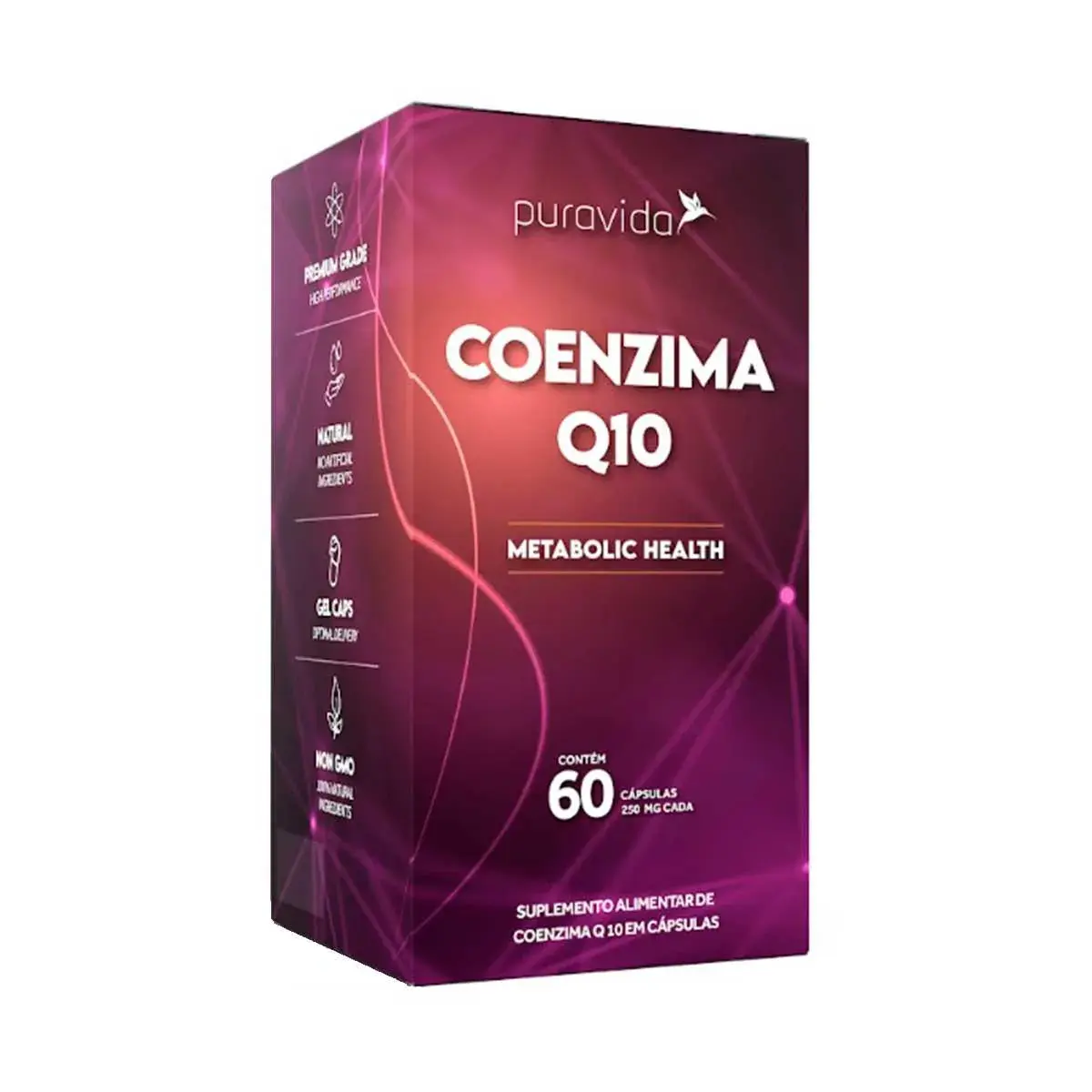 Suplemento Alimentar Coenzima Q10 Puravida - 60 Cápsulas
