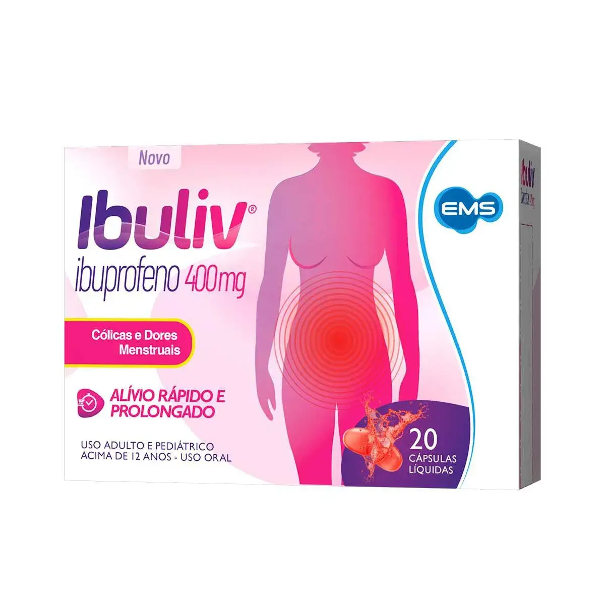 Ibuliv Ibuprofeno 400mg 20 Cápsulas