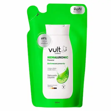 Refil Sabonete Líquido Corporal Vult Hidraluronic Frescor 200ml