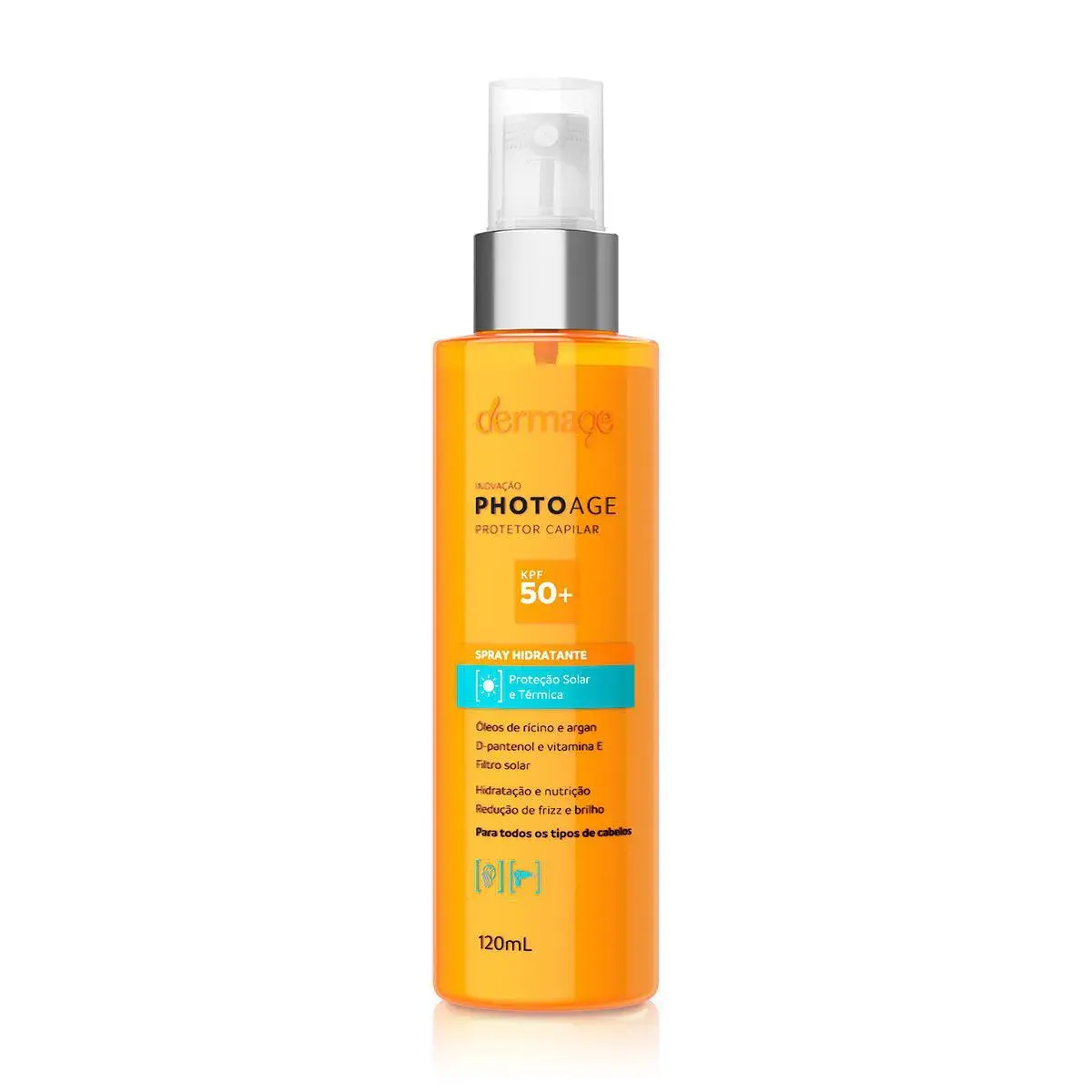 Protetor Solar Capilar Dermage Photoage KPF 50+ Spray Hidratante 120ml