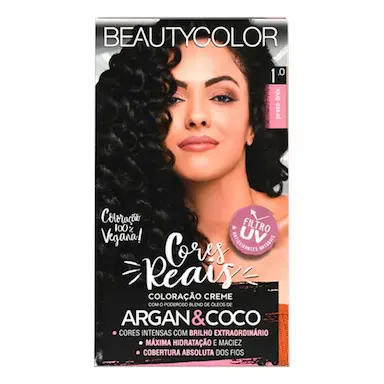 Coloração Creme Vegana Beautycolor Cores Reais 1.0 Preto Onix