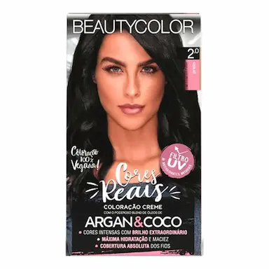 Coloração Creme Vegana Beautycolor Cores Reais 2.0 Preto