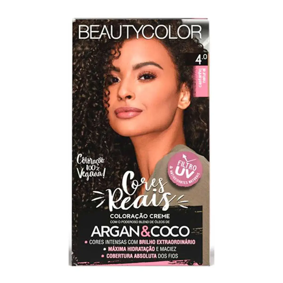 Coloração Creme Vegana Beautycolor Cores Reais 4.0 Castanho Natural