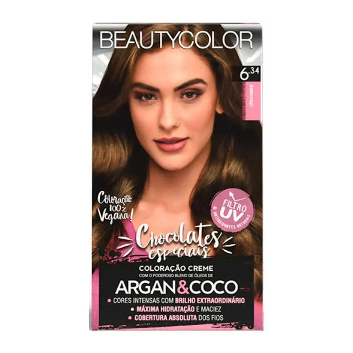 Coloração Creme Vegana Beautycolor Chocolates Especiais 6.34 Chocolate