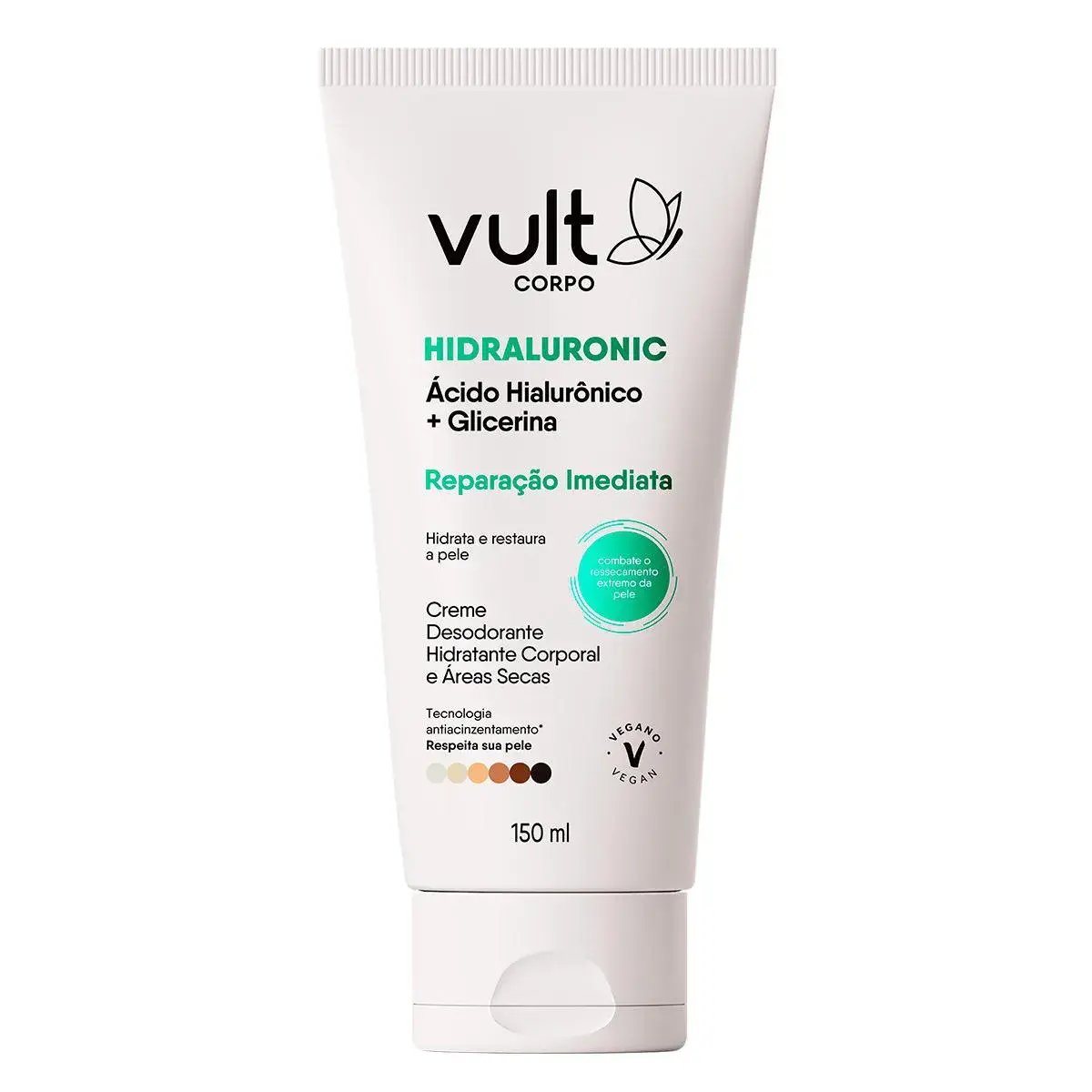 Creme Hidratante Desodorante Corporal Vult Corpo Hidraluronic Glicerina Reparação Imediata Áreas Secas 150ml