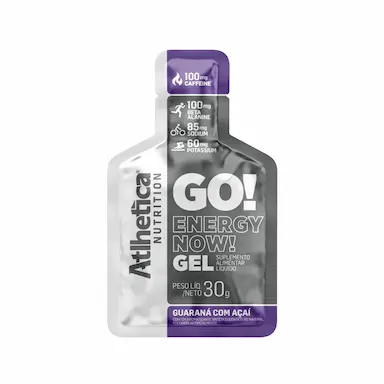 Suplemento Alimentar Go! Energy Now Gel Atlhetica Nutrition Guaraná com Açaí Sachê 30g