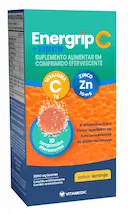 Vitamina C Efervescente + Zinco Energrip C Laranja 10 comprimidos