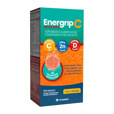 Vitamina C Efervescente Energrip C Tripla Ação 10 comprimidos