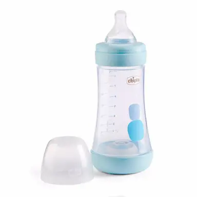 MAMADEIRA PERFECT 5 240ML FLUXO MéDIO CHICCO AZUL