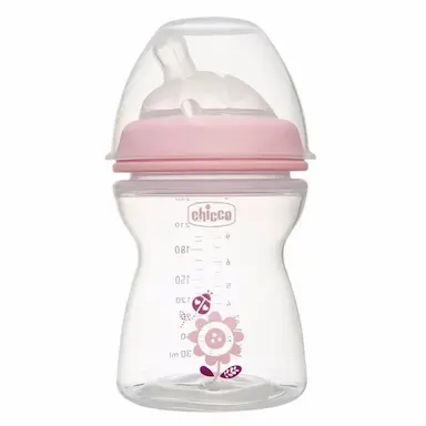 MAMADEIRA STEP UP 2M+ 250ML FLUXO MéDIO CHICCO ROSA