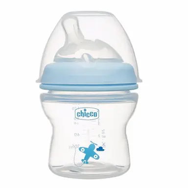 MAMADEIRA STEP UP 0M+ 150ML FLUXO NORMAL CHICCO AZUL