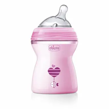 MAMADEIRA STEP UP 250ML FLUXO MéDIO (0M+) ROSA CHICCO