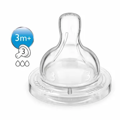 BICO DE MAMADEIRA LINHA ANTICóLICA Nº 3 PHILIPS AVENT TRANSPARENTE