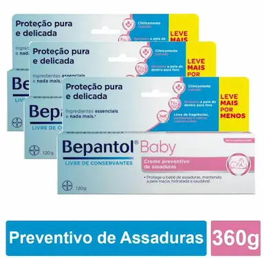 KIT 3 BEPANTOL CREME ANTIASSADURAS BABY 120G