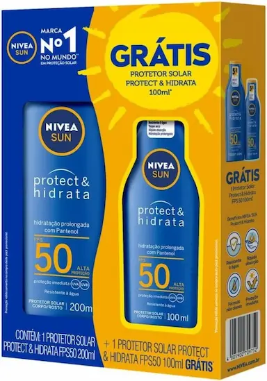 KIT PROTETOR SOLAR CORPORAL 50FPS 200ML + 100ML NIVEA SUN