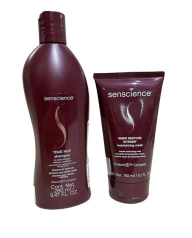 SENSCIENCE SHAMPOO TRUE HUE 280ML+MáSCARA INNER RESTORE INTENSIF MOISTURIZING 150ML
