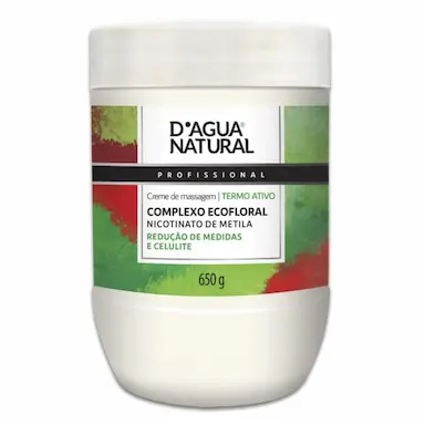 CREME DE MASSAGEM TERMO ATIVO NICOTINATO DE METILA 650G DáGUA NATURAL