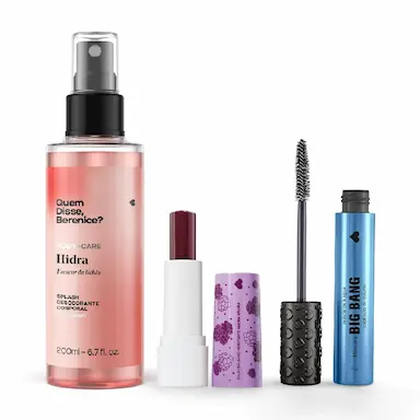 QUEM DISSE, BERENICE? KIT SPLASH HIDRA + MáSCARA DE CíLIOS RESISTENTE à ÁGUA + BALM HIDRATANTE AMORA AFLORA