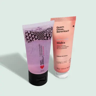 QUEM DISSE, BERENICE? KIT MINI SABONETE DEMAQUILANTE 30ML + HIDRA CREME PARA MãOS 30G
