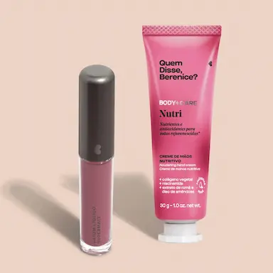 COMBO MAKE E CUIDADOS: CREME HIDRATANTE PARA MãOS ROMã + BATOM LíQUIDO SUPERMATE ROSETALI