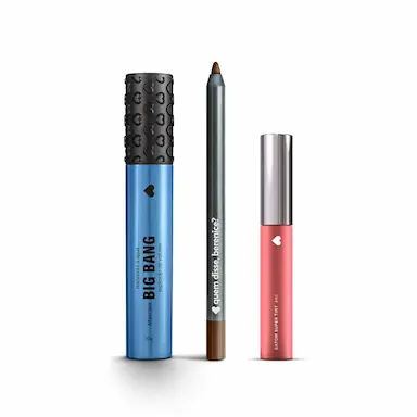 COMBO MAKE DOS SONHOS: MáSCARA DE CíLIOS BIG BANG RESISTENTE à ÁGUA + LáPIS OLHOS MARRONLITO + BATOM SUPERTINT NUDETINT