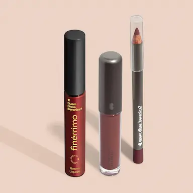 COMBO MARROM: BATOM LíQUIDO 5ML + 1 BATOM SUPER MATE 4ML +  LáPIS CONTORNO LABIAL 1,1G