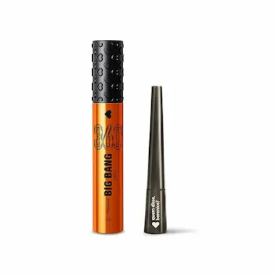 COMBO MAKE DOS OLHOS: MáSCARA DE CíLIOS BIG BANG 360 + DELINEADOR LíQUIDO