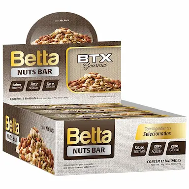 BARRA DE PROTEíNA BTX GOURMET 30G - NUTS BAR - CAIXA 12 UN SABOR:MIX NUTS
