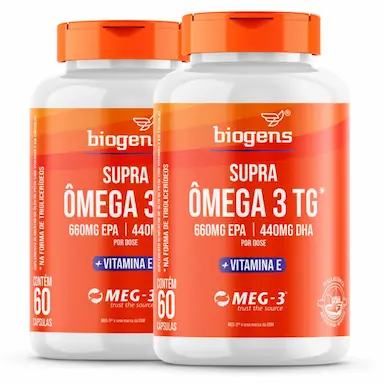 BIOGENS KIT 2X SUPRA ÔMEGA 3 TG EPA 660MG DHA 440MG VIT E 60 CAPS