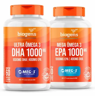 KIT MEGA OMEGA 3 1000MG EPA ULTRA OMEGA 3 1000MG DHA BIOGENS Neutro