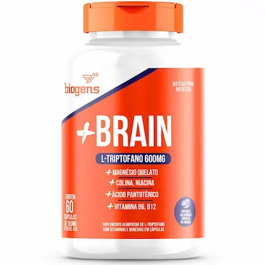 + BRAIN TRIPTOFANO 600MG, 60CPS COLINA RELAX, FOCO, BIOGENS Neutro