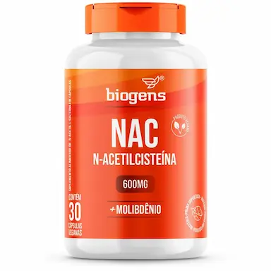 NAC 600MG + MOLIBDêNIO, 30 CAPS VEGANAS, BIOGENS Neutro