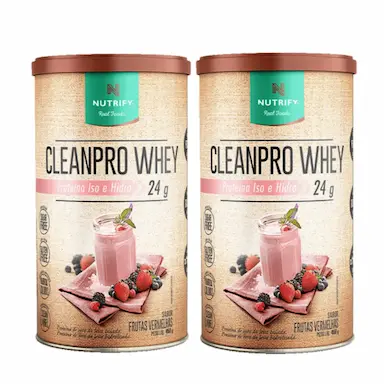 2X CLEANPRO WHEY PROTEIN ISOLADO FRUTAS VERMELHAS 450G NUTRIFY