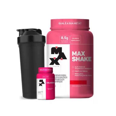 MAX SHAKE 400G + COLáGENO 100 CAPS + BRINDE - MAX TITANIUM Vitamina DE Frutas
