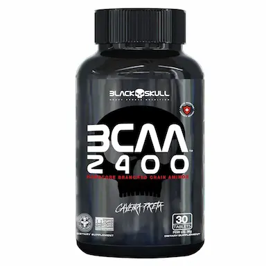BCAA 2400 30 TABLETES BLACK SKULL 30 CÁpsulas SEM Sabor