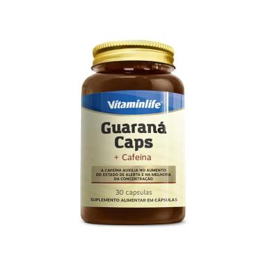 GUARANA CAPS + CAFEINA 30 CAPS - VITAMIN LIFE 30 CÁpsulas SEM Sabor