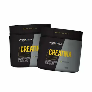 KIT 2 CREATINA PURA 100G - PROBIOTICA 100 G SEM Sabor