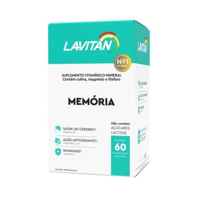LAVITAN VIT MEMORIA - 60 COMP - CIMED 60 CÁpsulas SEM Sabor
