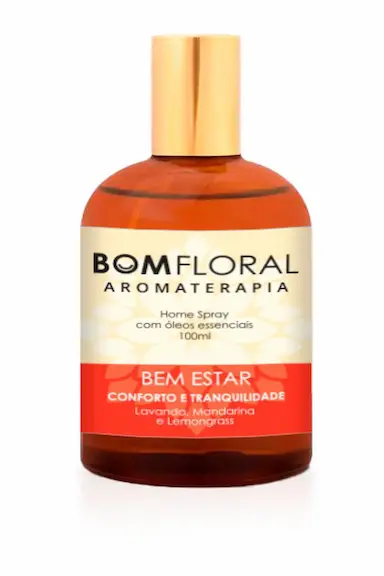HOME SPRAY BOMFLORAL  BEM ESTAR COM ÓLEOS  ESSENCIAIS 100% PUROS - 100ML
