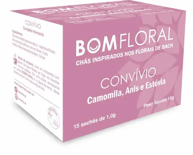 CAIXA DE CHá BOMFLORAL CONVíVIO 15 SACHêS - 100% NATURAL.