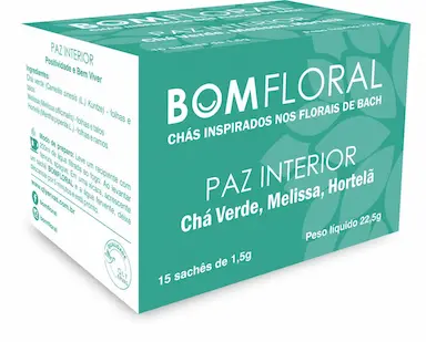 CAIXA DE CHá BOMFLORAL PAZ INTERIOR 15  SACHêS - 100%  NATURAL