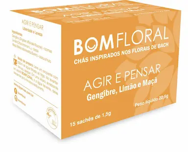 CAIXA DE CHá BOMFLORAL AGIR E PENSAR 15 SACHêS - 100%  NATURAL