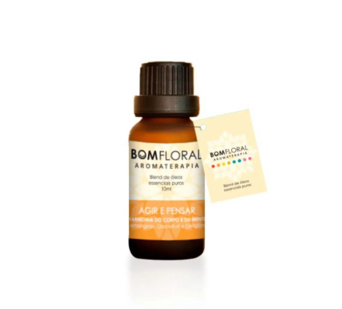 ÓLEO ESSENCIAL BOMFLORAL AGIR E PENSAR  COM ÓLEOS ESSENCIAIS 10 ML - 100% PURO