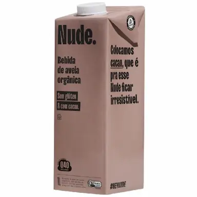 KIT 6X: LEITE VEGETAL DE AVEIA ORGâNICO SABOR CACAU NUDE 1L