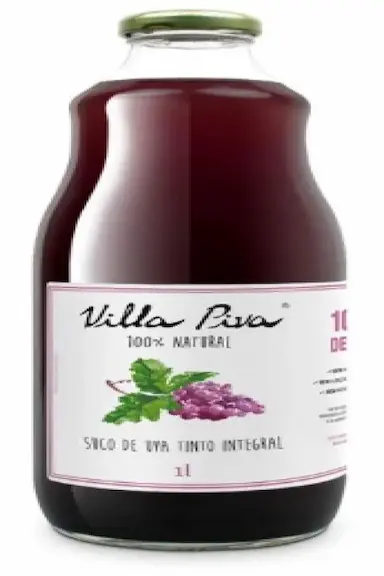 KIT 6X: SUCO DE UVA INTEGRAL SEM AçúCAR VILLA PIVA 1L
