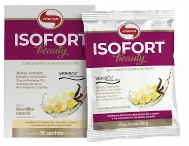 ISOFORT BEAUTY WHEY PROTEIN BAUNILHA 25G VITAFOR 15 SACHêS