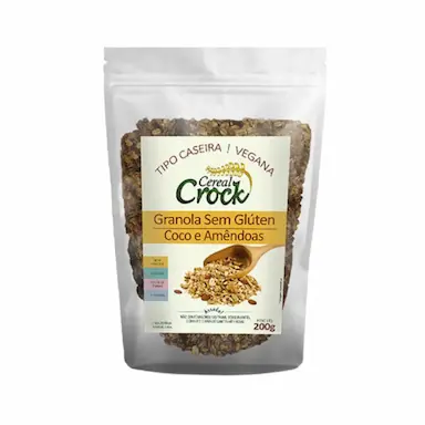 KIT 3X: GRANOLA AVEIA/COCO/AMêNDOAS S/GLúTEN LEVE CROCK 200G