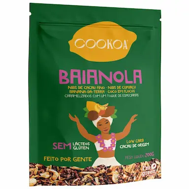 KIT 3X: GRANOLA NIBS &amp;amp;AMP; BANANA BAIANOLA VEGANA COOKOA 200G
