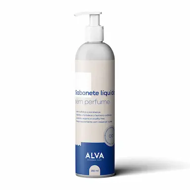 KIT 2X: SABONETE LíQUIDO VEGANO SEM PERFUME ALVA 250ML
